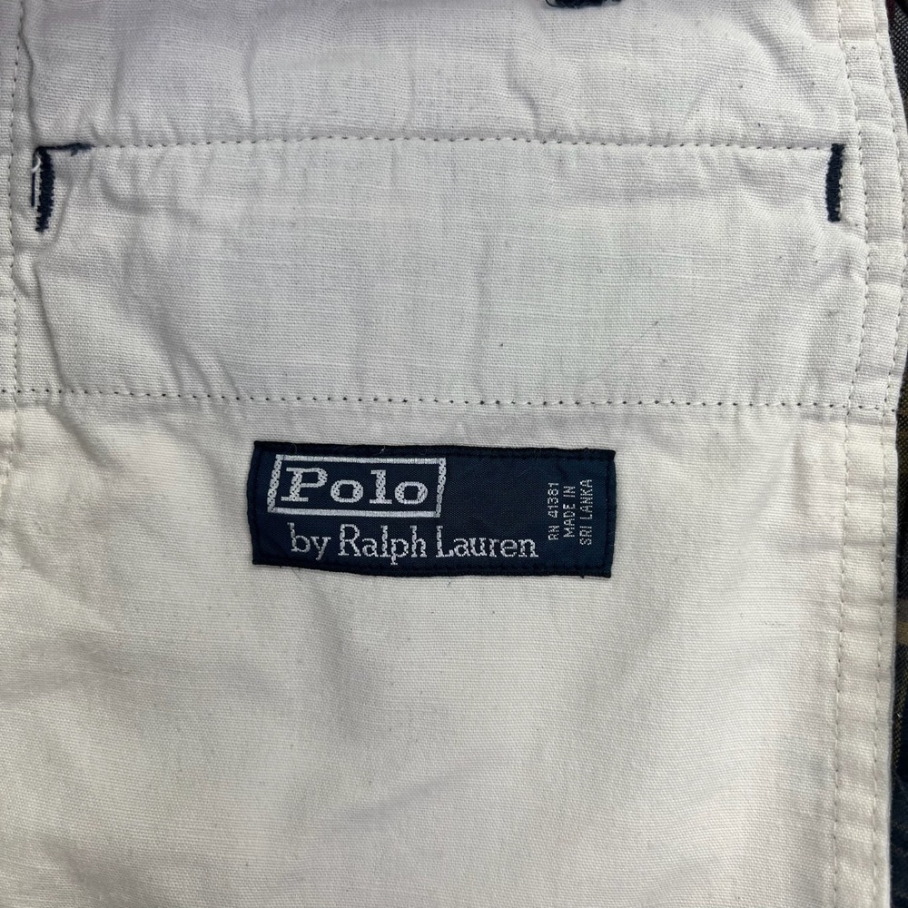 Polo Ralph Lauren Shorts Mens 37 Navy Yellow Plaid Preppy Cotton Flat Front - Picture 3 of 8